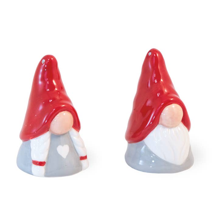 Boston International Red Hat Gnome Ceramic Salt & Pepper Set