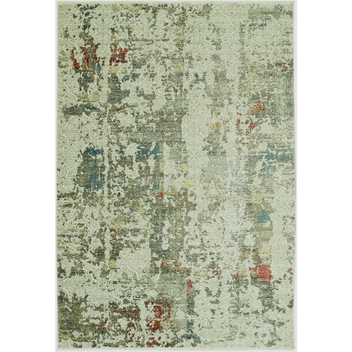 HomeRoots 5鈥 x 8鈥 Sage Ivory Weathered Vintage Area Rug