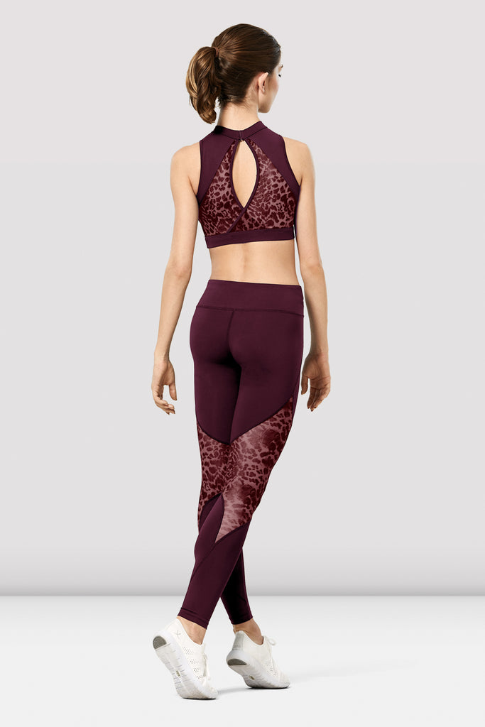 Bloch Kaia Floral Print And Mesh Leggings