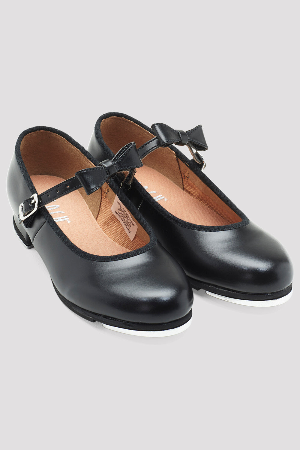 black buckle tap shoes