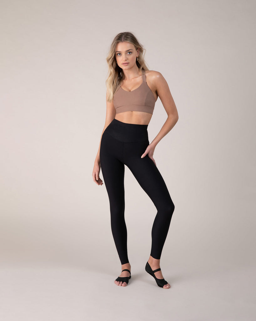 ShoSho Black Dance-Inspired Wrap-Around Capri Legging