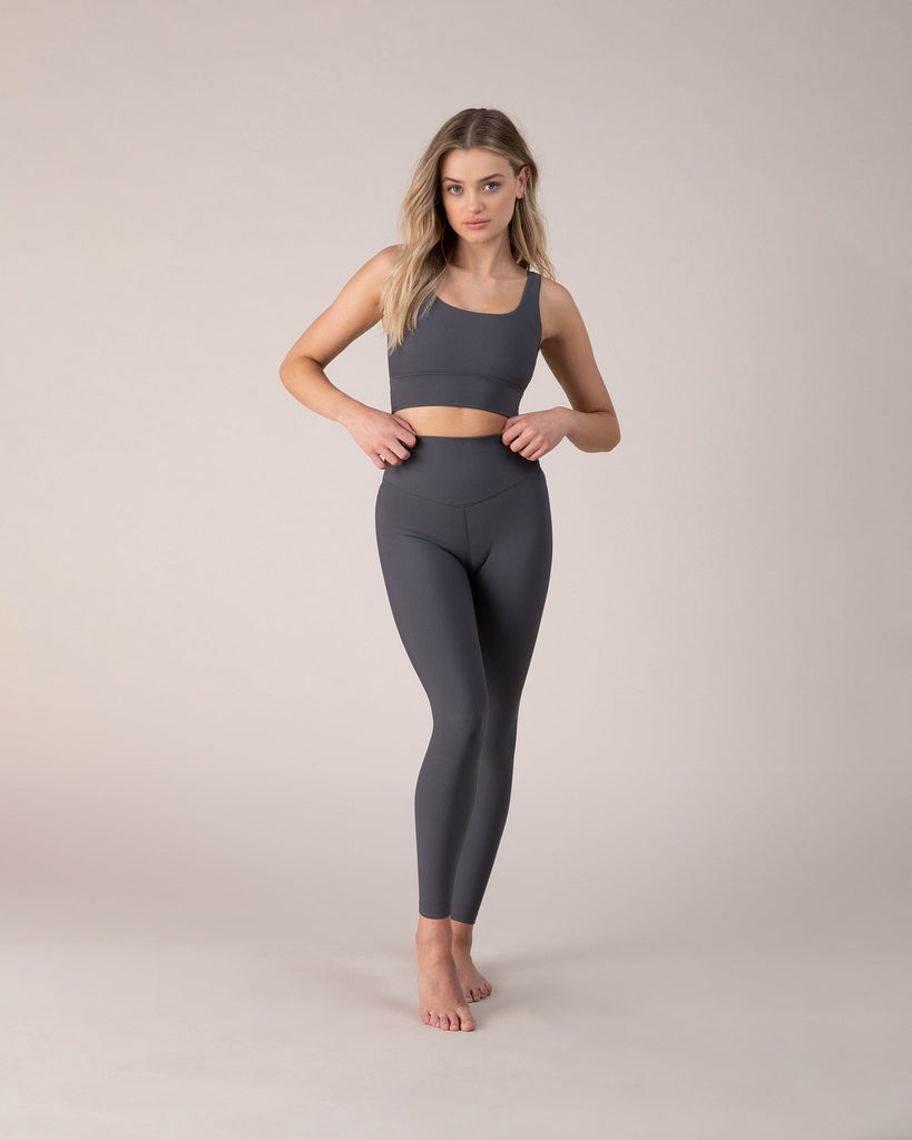 BLOCHrib™™ Full Length Ribbed Leggings in Ebony