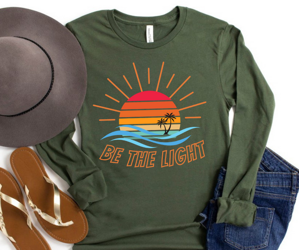 Be The Light Christian Graphic Long Sleeve Tee | Faith T-shirt | Be The Light Shirt