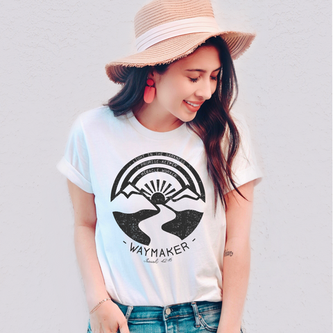 Waymaker Miracle Worker Promise Keeper | Women's Christian Graphic Tee | Faith T-shirt | Way Maker Shirt