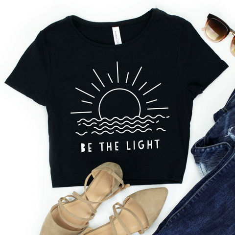 Cropped Top Be the Light Let Your Light Shine Women's Christian Graphic Crop Top T Shirt