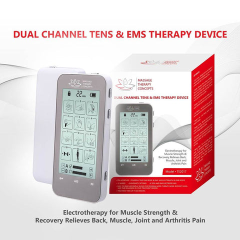 Verve TENS Unit and EMS Muscle Stimulator | 2 Channels | 12 Modes - Massage Therapy Concepts