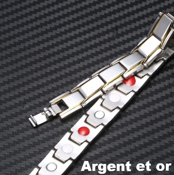 Bracelet pour hommes tension artérielle, Bracelet magnétique énergie Bio