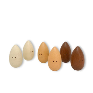 Natural wooden leaf people for little kids montessori play.