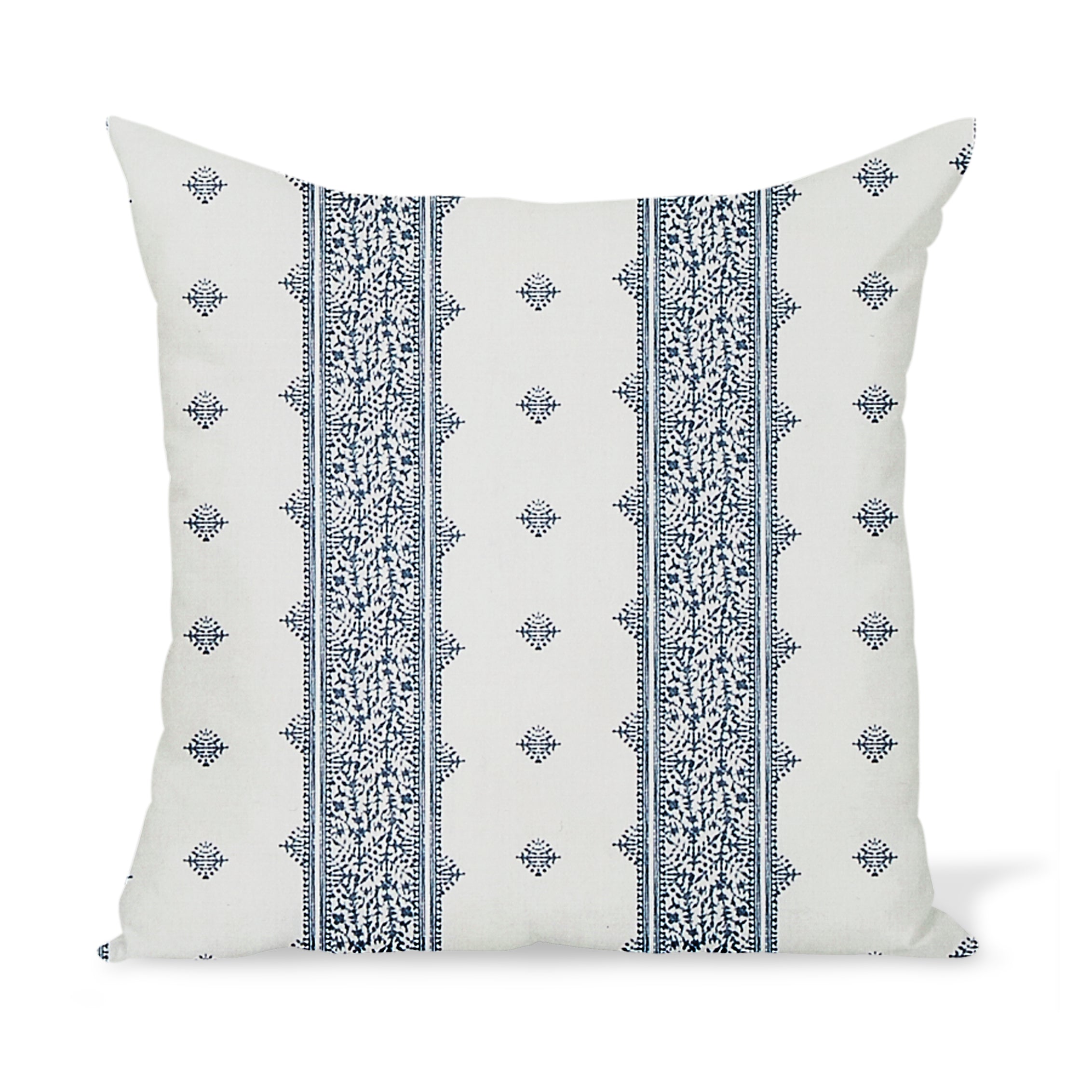 Peter Dunham Textiles Outdoor Fez in Blue on White Pillow