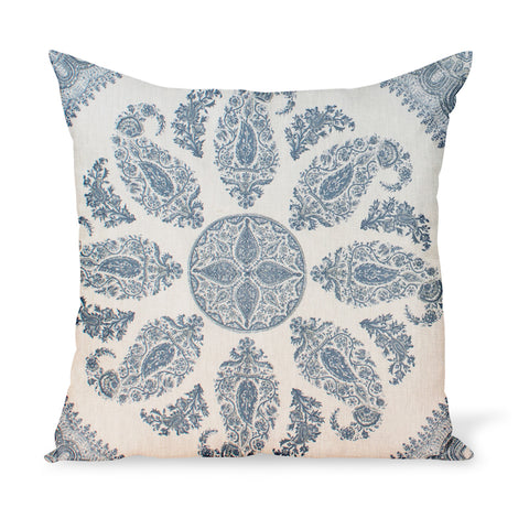 Peter Dunham Textiles Deeg in Blue on White Pillow – Hollywood At Home