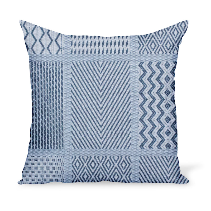 Peter Dunham Textiles Outdoor Nawab in Indigo/Natural Pillow