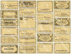 Download Apothecary Sticker Sheets Tagged Vintage Label Art Rare Paper Detective