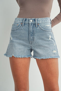 A Line Micro Denim Shorts