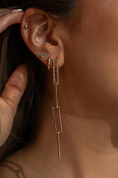 Rectangle Chain Link Dangle Earrings