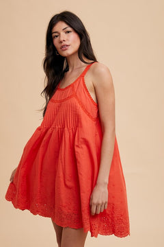 Darling Scalloped Mini Dress