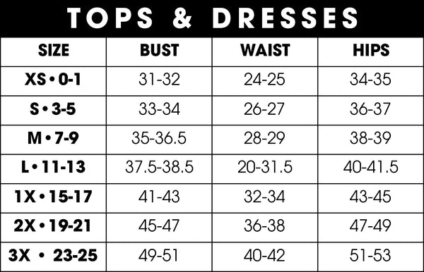 Size Charts – UOI Boutique  Women's Trendy Clothing Store