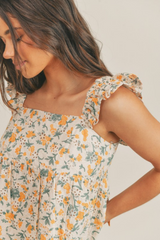 Floral Tie Back Cut Out Tank | Stylish & Affordable | UOI Online 