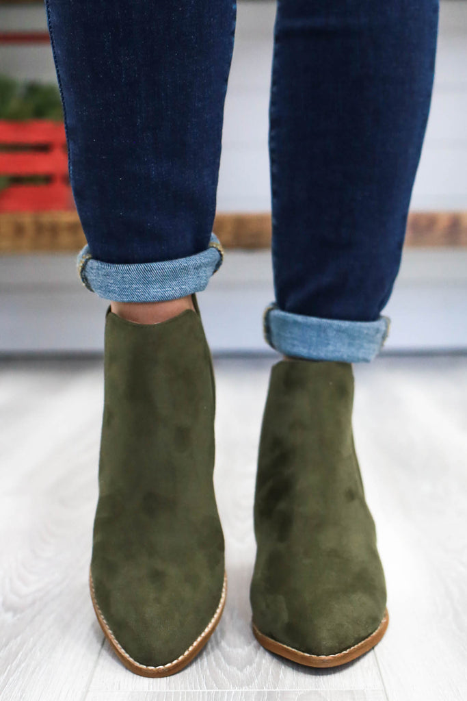 olive booties