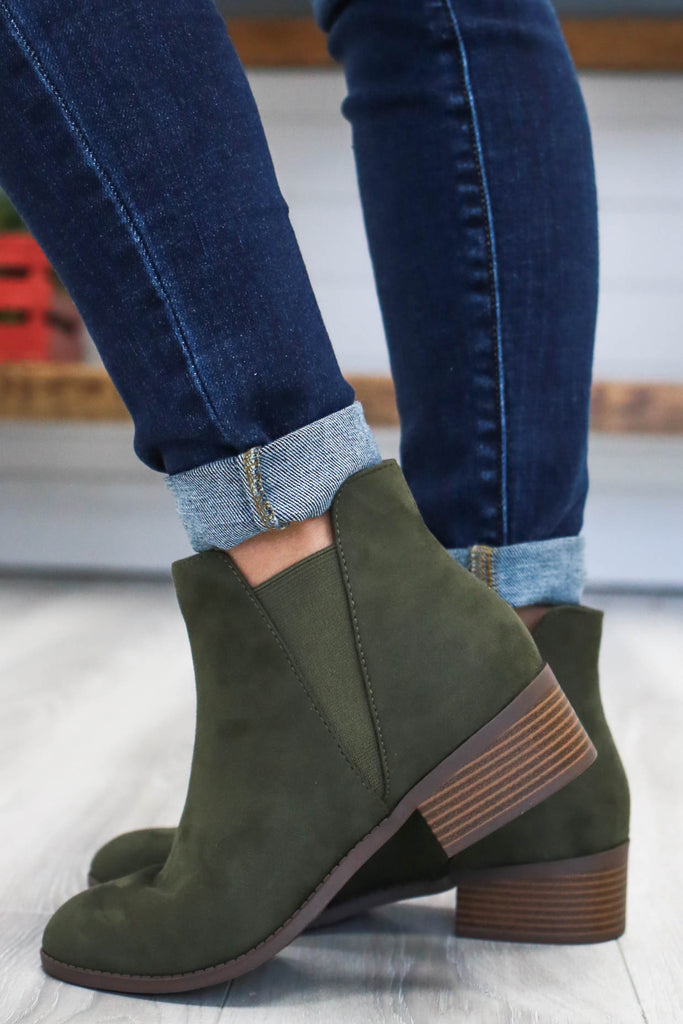 olive booties