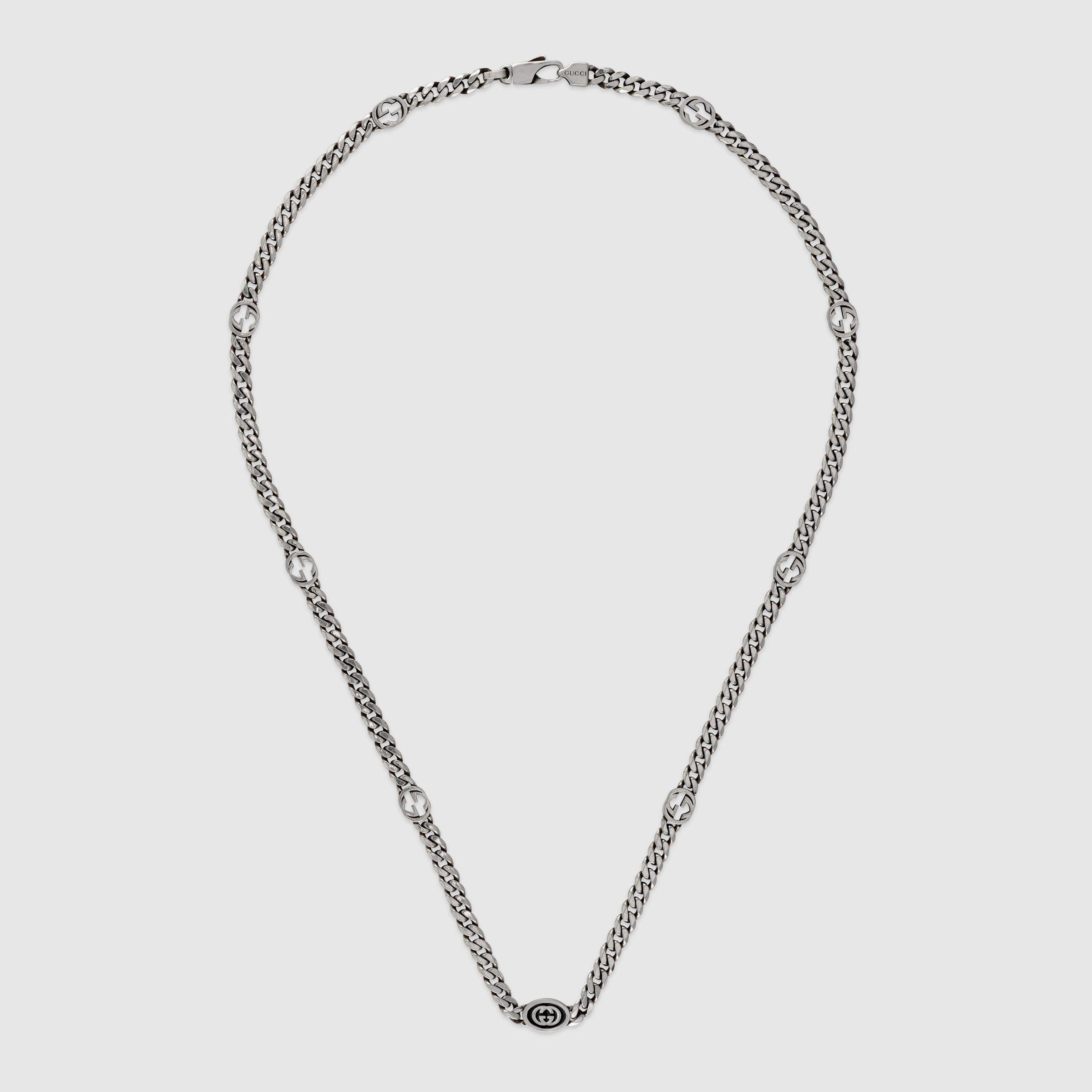 Gucci Interlocking G Necklace In Silver 15.5'' | IJL Since 1937