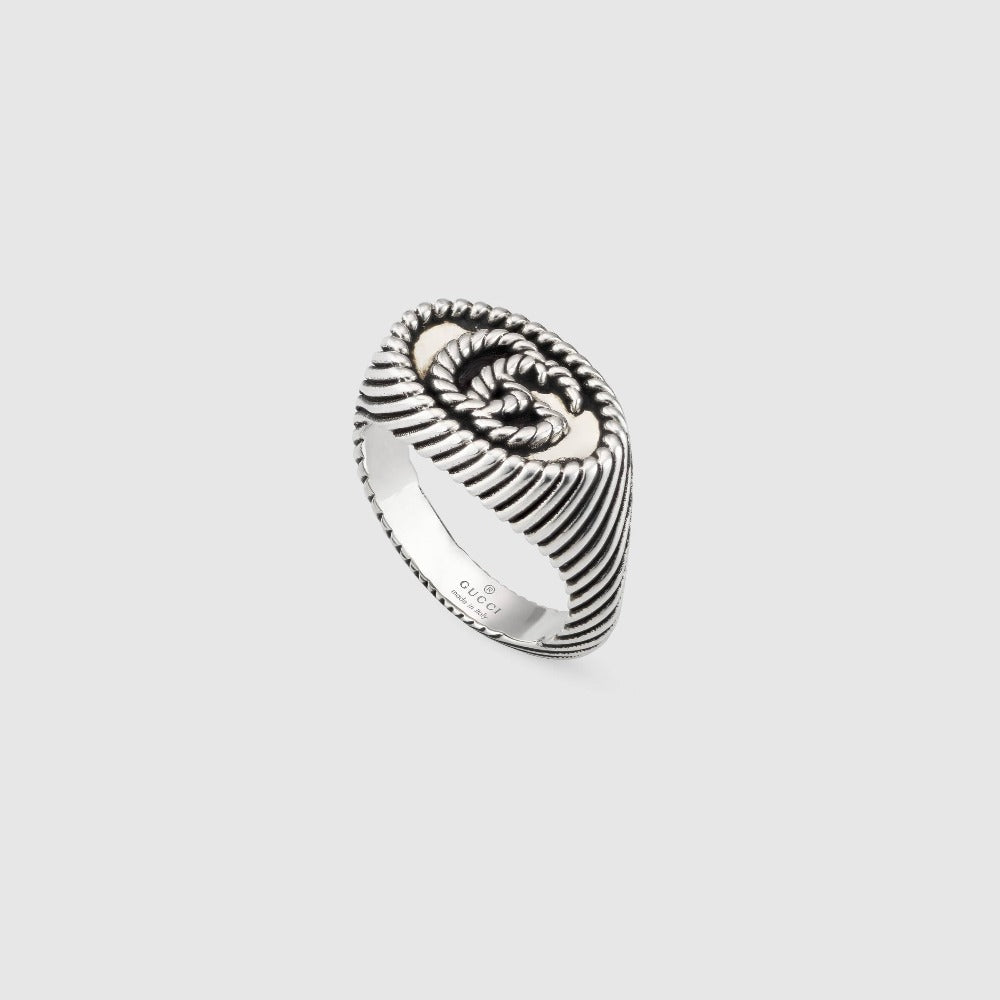 Gucci Aged Silver 9mm Chevalier GG Marmont Ring – IJL Since 1937