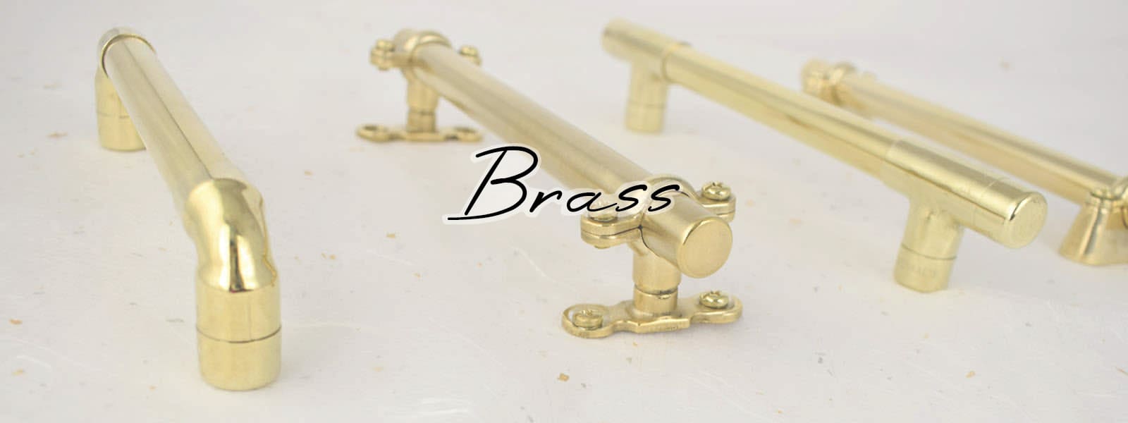 Brass handles, brass knobs and pulls featured in our Brighton Kitchen handle shop