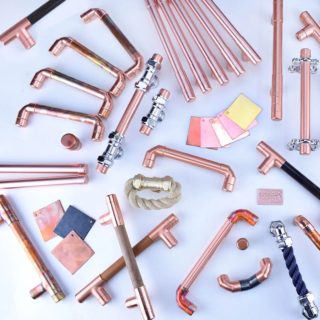 Our blog link featuring a collection of copper handles