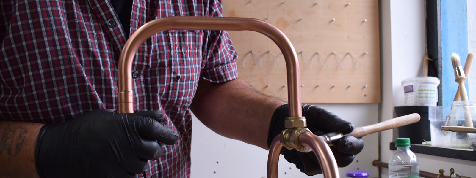 treating a polished copper tap