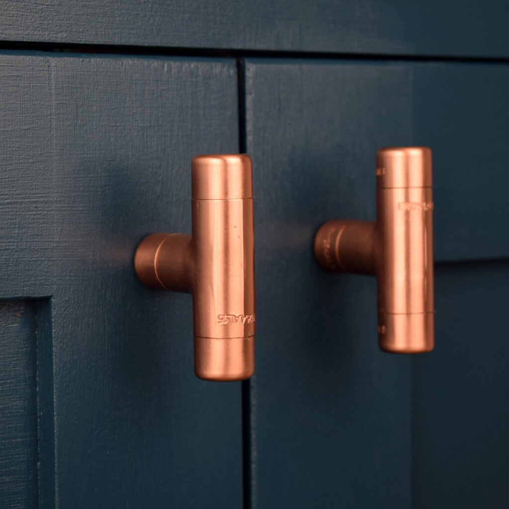 copper t knob plain copper polished knob