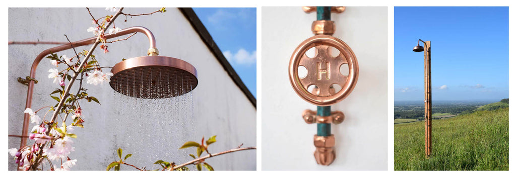 copper showers copper taps copper shower verdigris outdoor shower