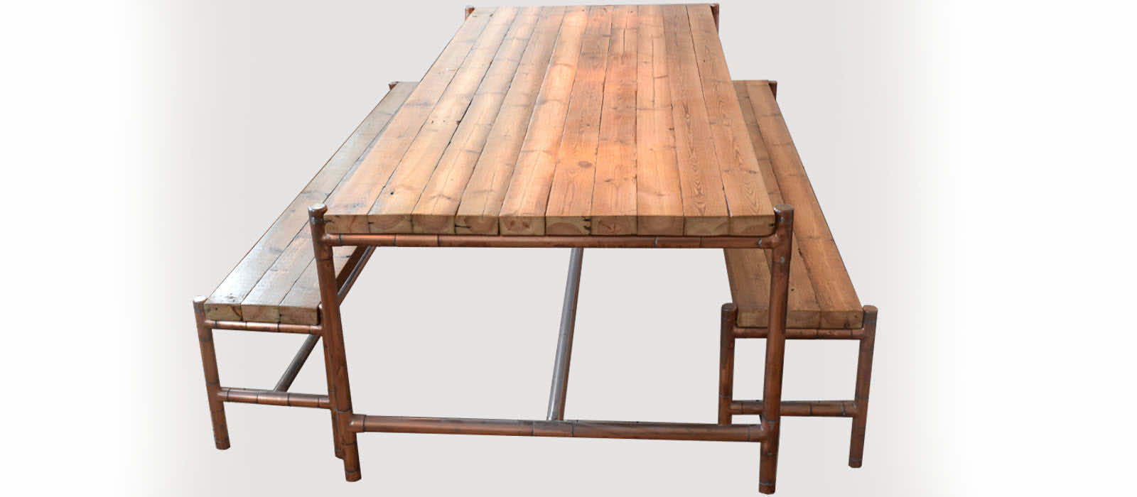 Central Meeting Table- copper table- reclaimed timbers