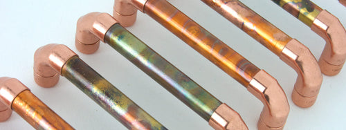 Copper handles made in the UK-perfect for kitchen cabinets, doors and drawers-Proper-Copper-Design