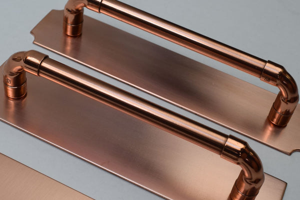 Polished Copper handles and copper push plates