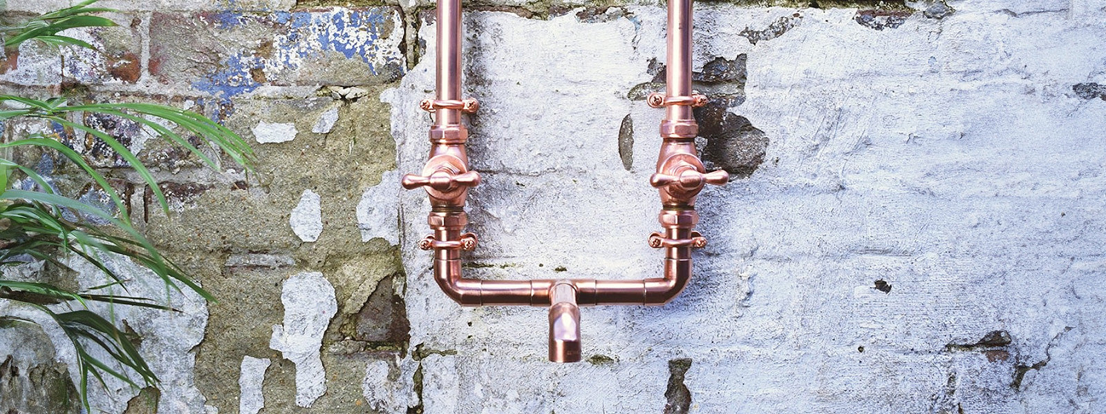 wall mounted exposed copper tap