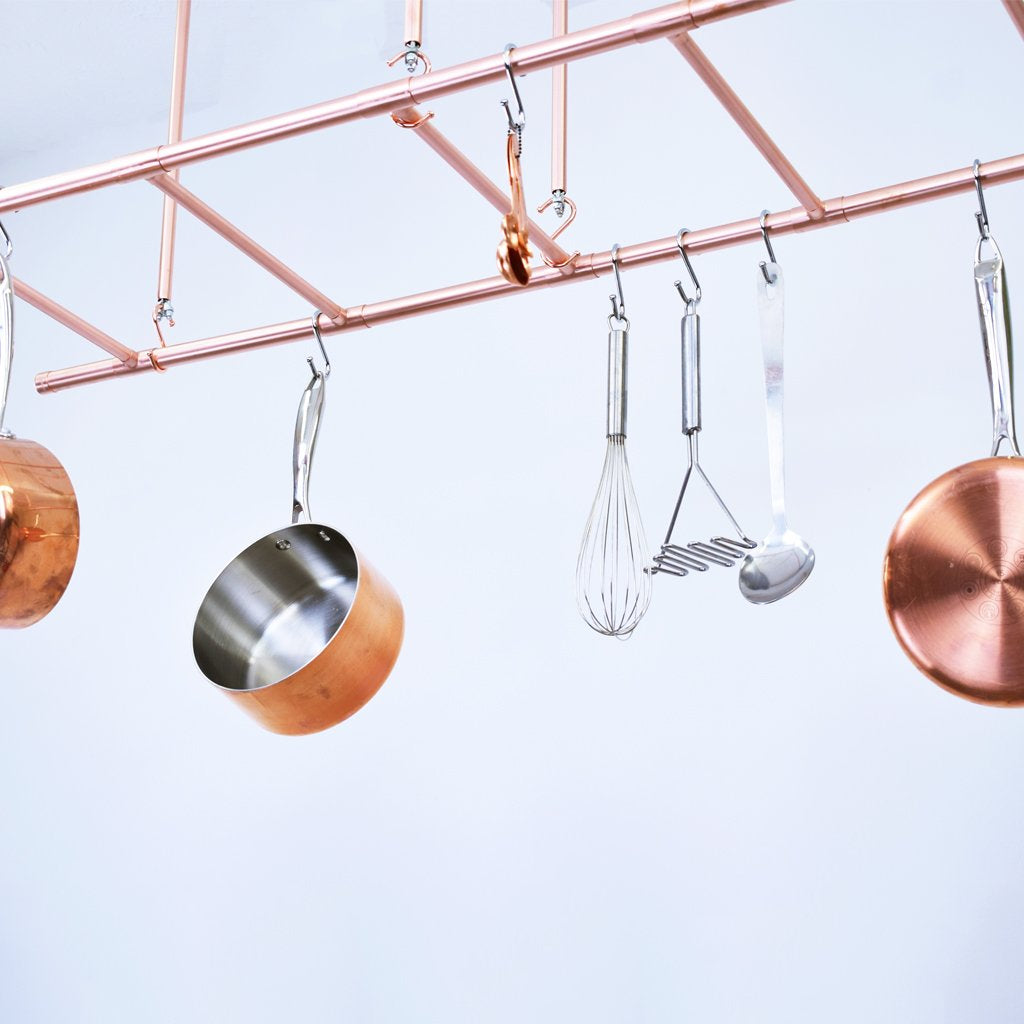 Copper Ceiling Pot And Pan Ladder Rack