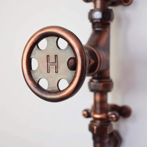 Hot tap wheel design temperature control copper shower accessory