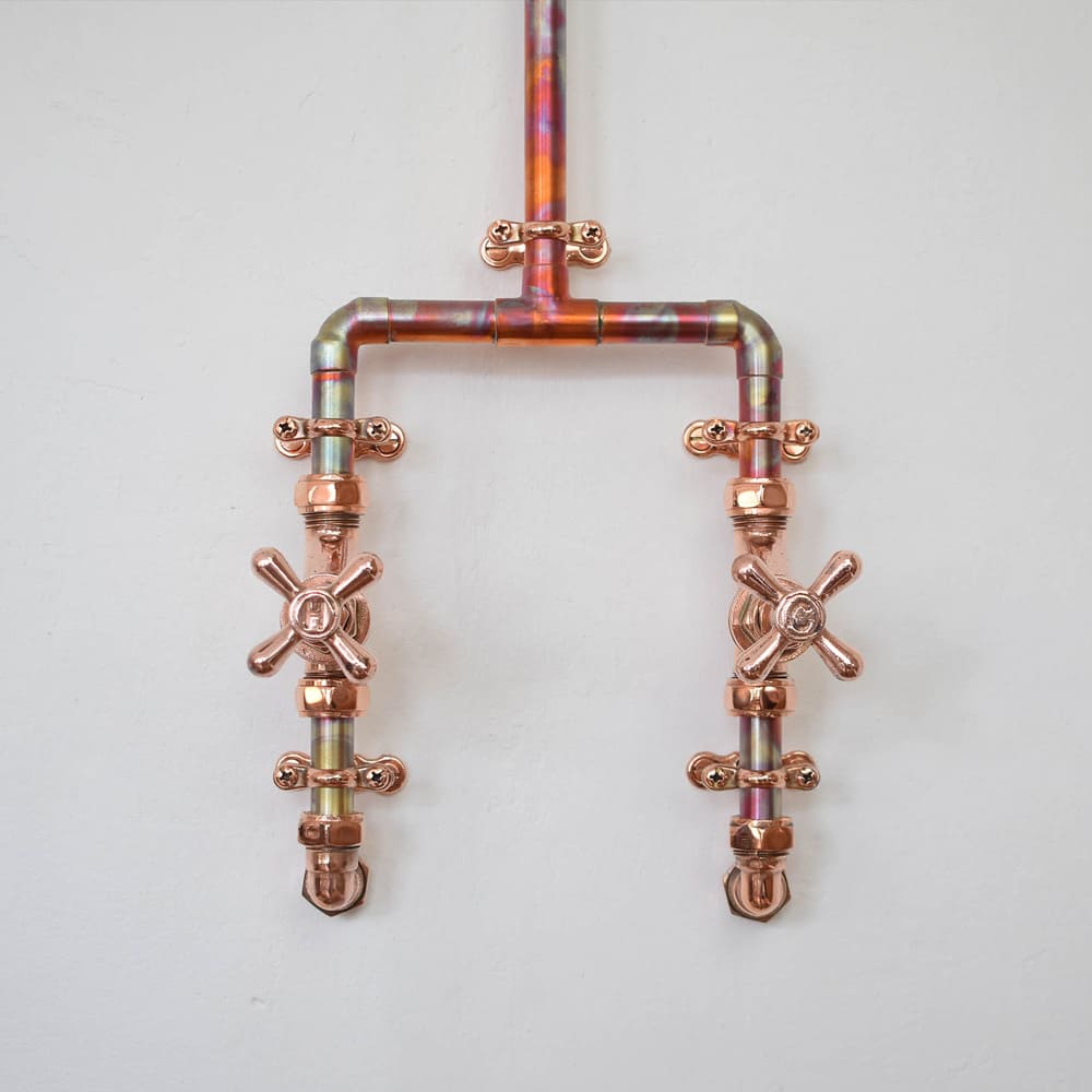 Colourful copper shower 