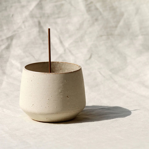 Tall White Onyx Incense Bowl