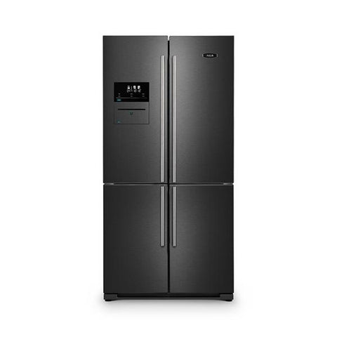 aga deluxe sxs double fridge freezer in black