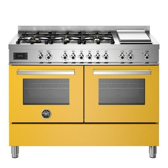 bertazzoni professional 120 cooker in yellow