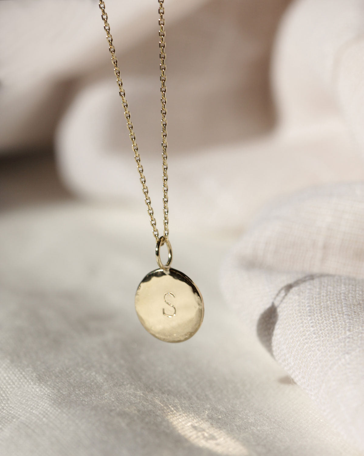 Initial Gold Disc Necklace | Eve's Addiction
