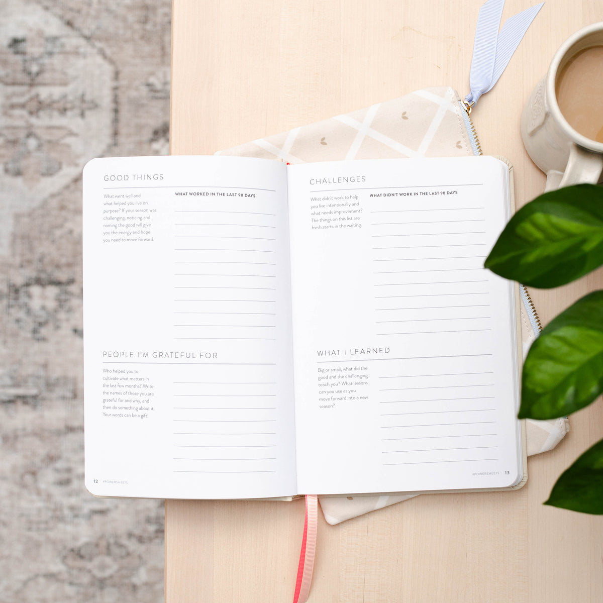 90-Day PowerSheets® Goal Planner  | Weekly Undated (Natural Linen)