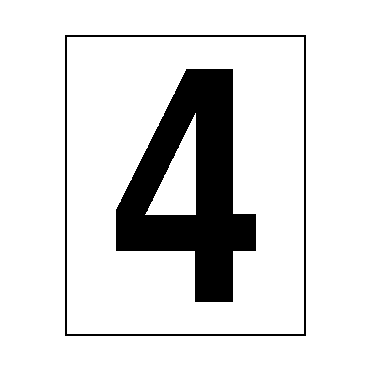 Number 4 Sticker Black | Safety-Label.co.uk