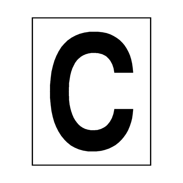 Letter C Sticker Black 