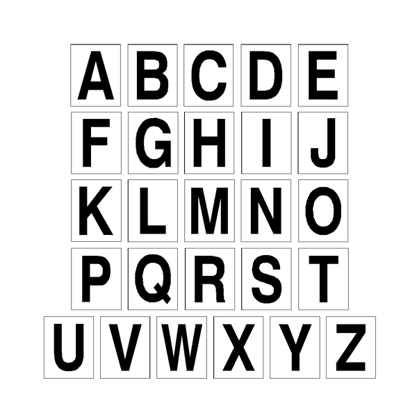 Black Alphabet Letter Sticker Pack 