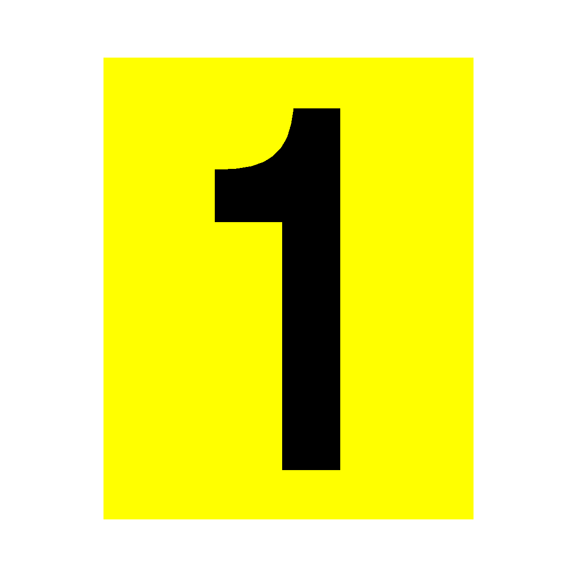 Yellow Number 1 Sticker 