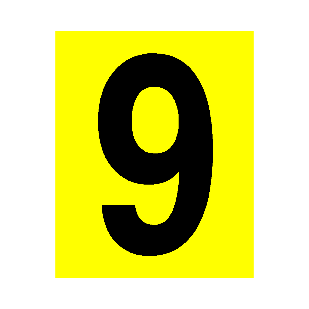 Yellow Number 9 Sticker Safety Label Co Uk