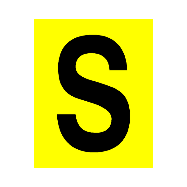 Yellow Letter S Sticker 