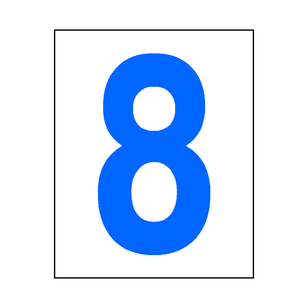 Number 8 Sticker Blue Safety Uk