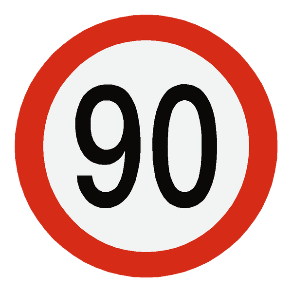 European 90 Kmh Speed Limit Sticker